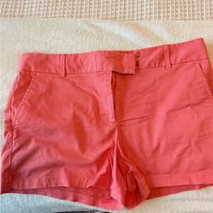 LOFT Coral Pink Cotton Blend Bermuda Shorts